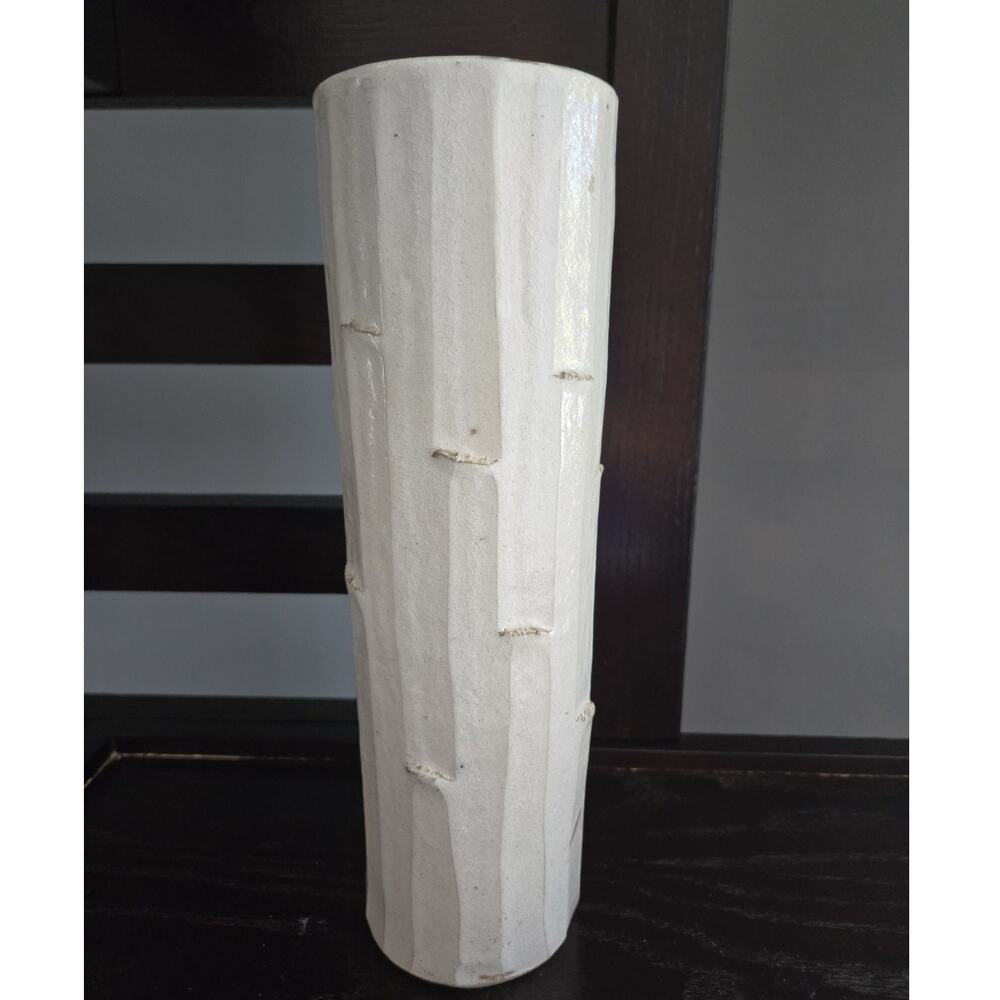 Vintage Mid Century Modern Ikebana Japanese Studio Pottery Bamboo Vase 12 Inch